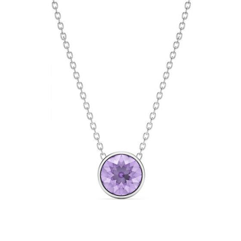 VOILET CRYSTAL SILVER NECKLACE